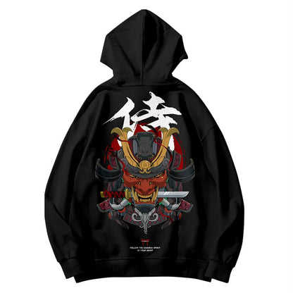 JEEZ Wear Sudadera con capucha extragrande con estampado Warrior Spirit