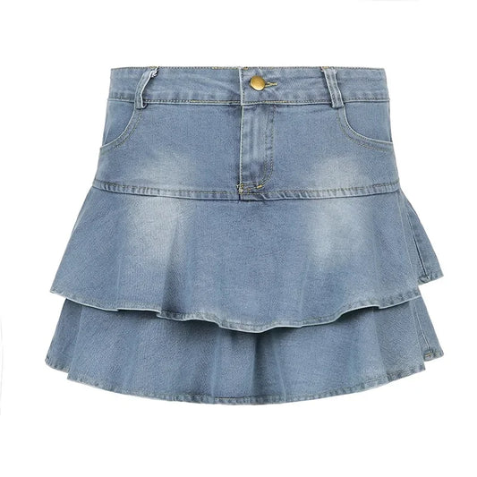 JEEZ Wear Ruffle Denim Etek