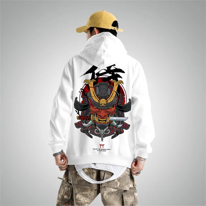 JEEZ Wear Sudadera con capucha extragrande con estampado Warrior Spirit