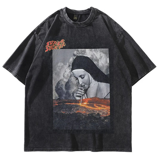 JEEZ Wear Hellhound's Howl Oversize Yıkamalı T-Shirt