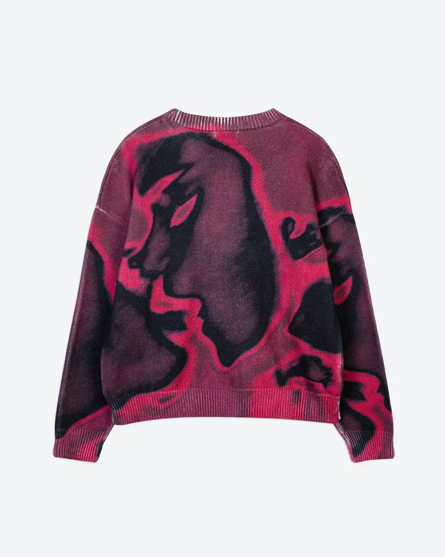 Jeez Wear Abstract Swirl Knitted Sweater