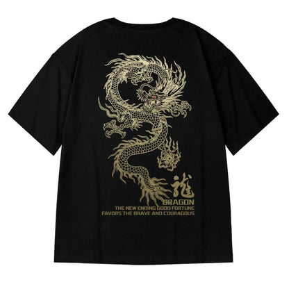 JEEZ Wear Camiseta extragrande estampada Dragon's Favor