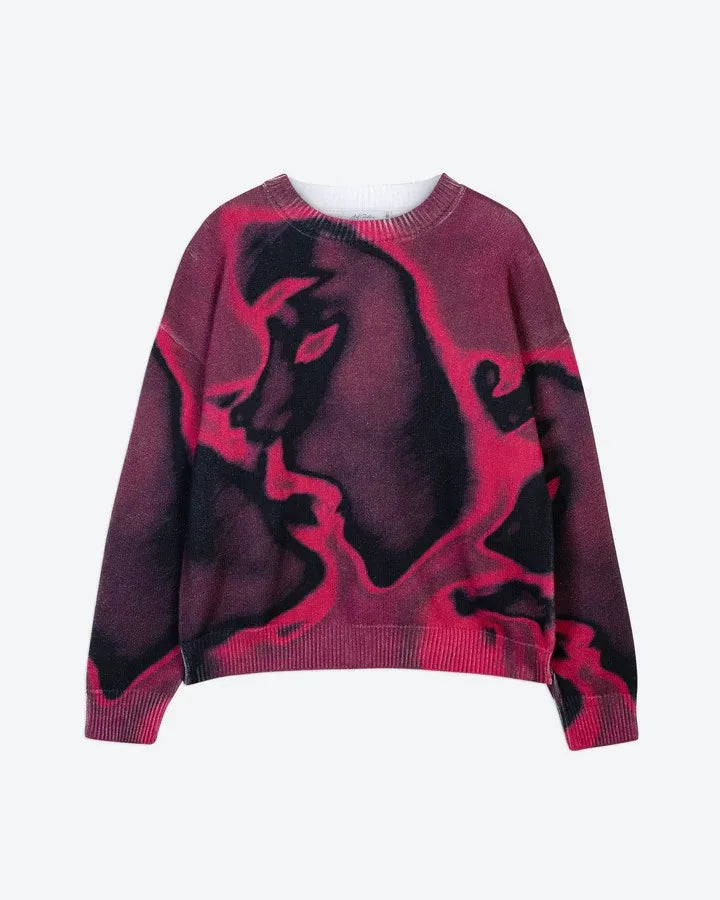 Jeez Wear Abstract Swirl Knitted Sweater