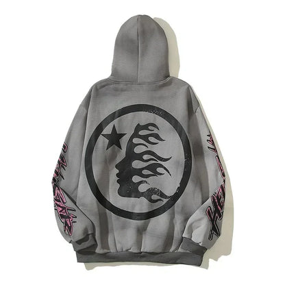 JEEZ Wear HellStar 2.0 Sudadera con capucha extragrande estampada