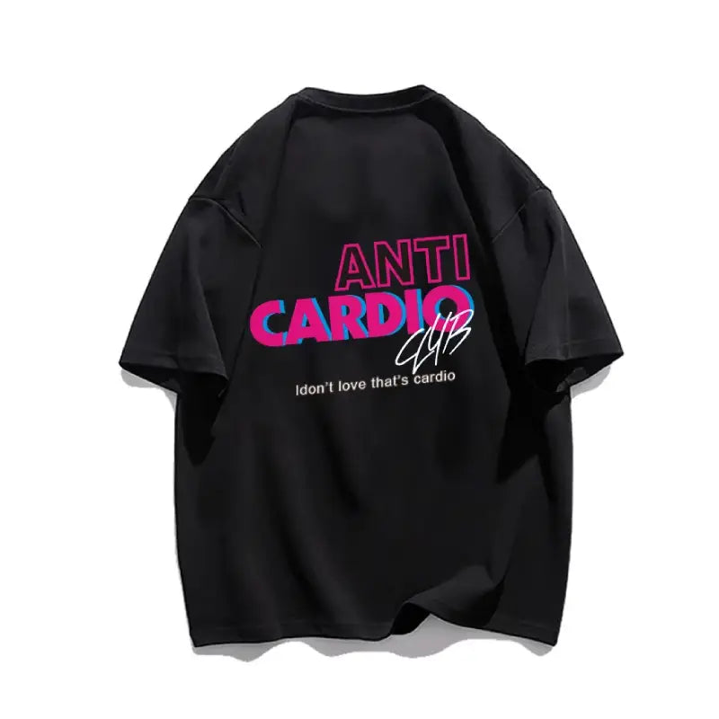 JEEZ Wear Anti Cardio Club Camiseta extragrande estampada para hombre