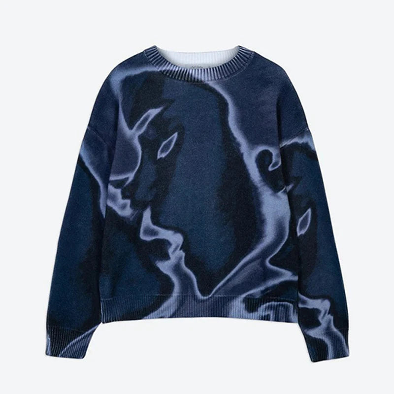 Jeez Wear Abstract Swirl Knitted Sweater