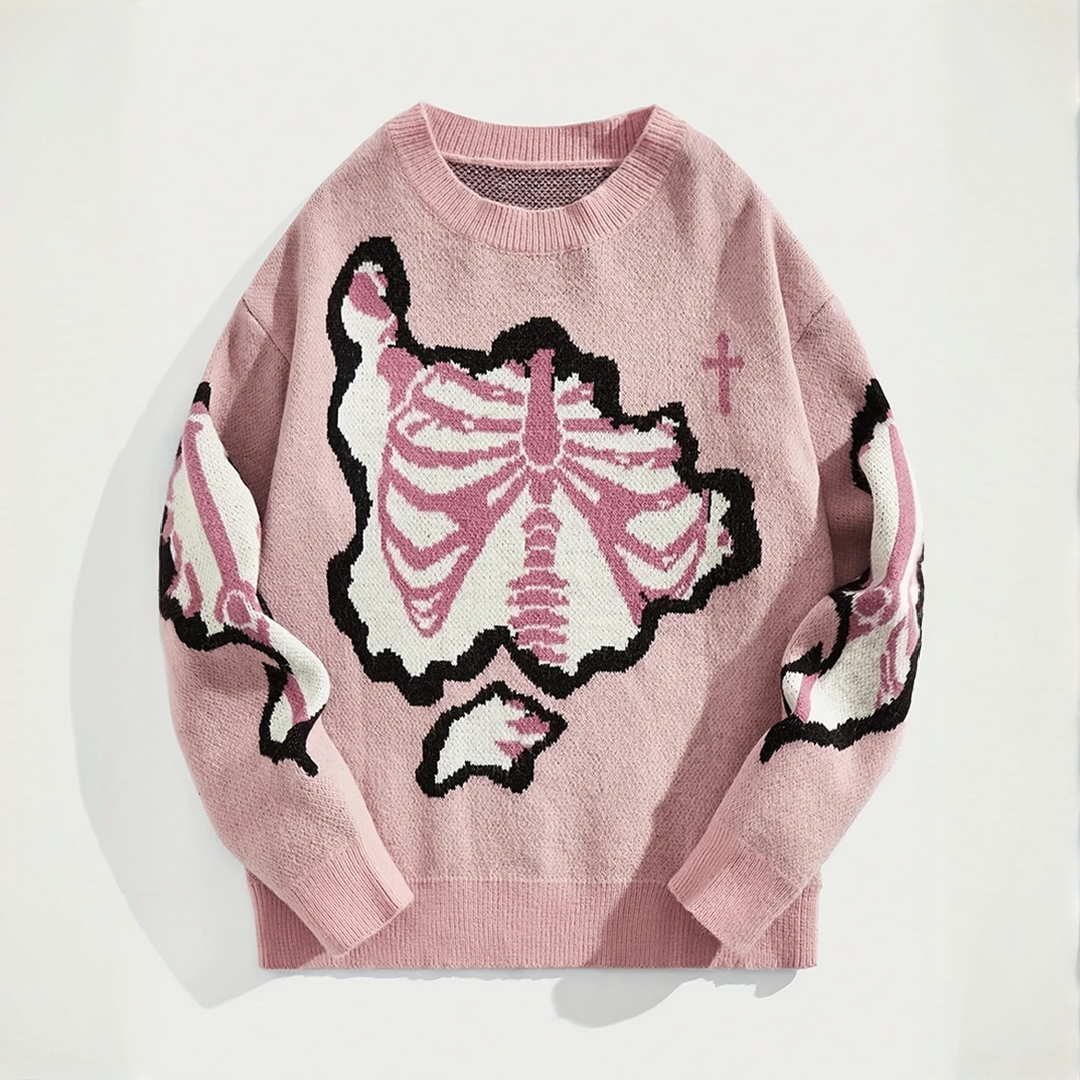 JEEZ Wear Skeleton Knitted Sweatshirt