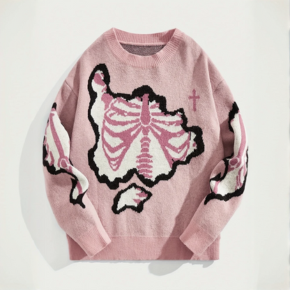 JEEZ Wear Skeleton Knitted Sweatshirt