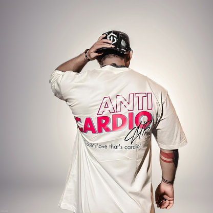 JEEZ Wear Anti Cardio Club Camiseta extragrande estampada para hombre