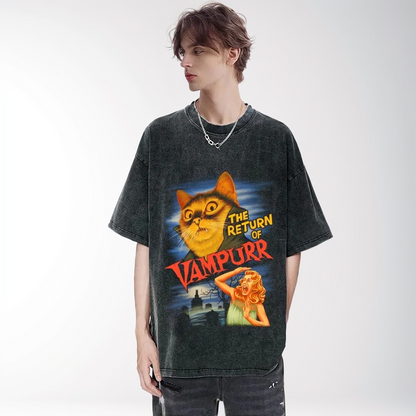 JEEZ Wear Vampurr Yıkamalı Kumaş Oversize Tişört