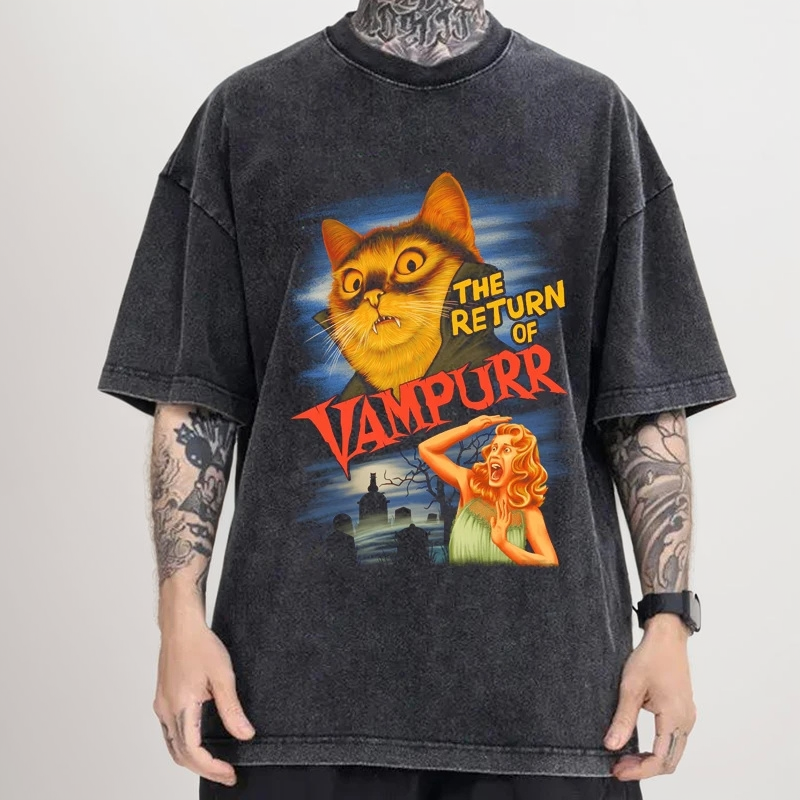 JEEZ Wear Vampurr Yıkamalı Kumaş Oversize Tişört