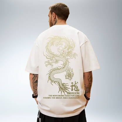 JEEZ Wear Camiseta extragrande estampada Dragon's Favor