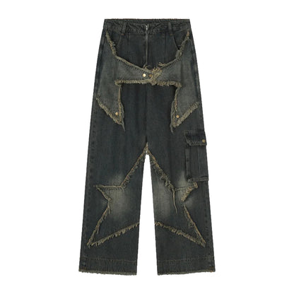 JEEZ Wear Old Star Geniş Paça Baggy Kot Pantolon