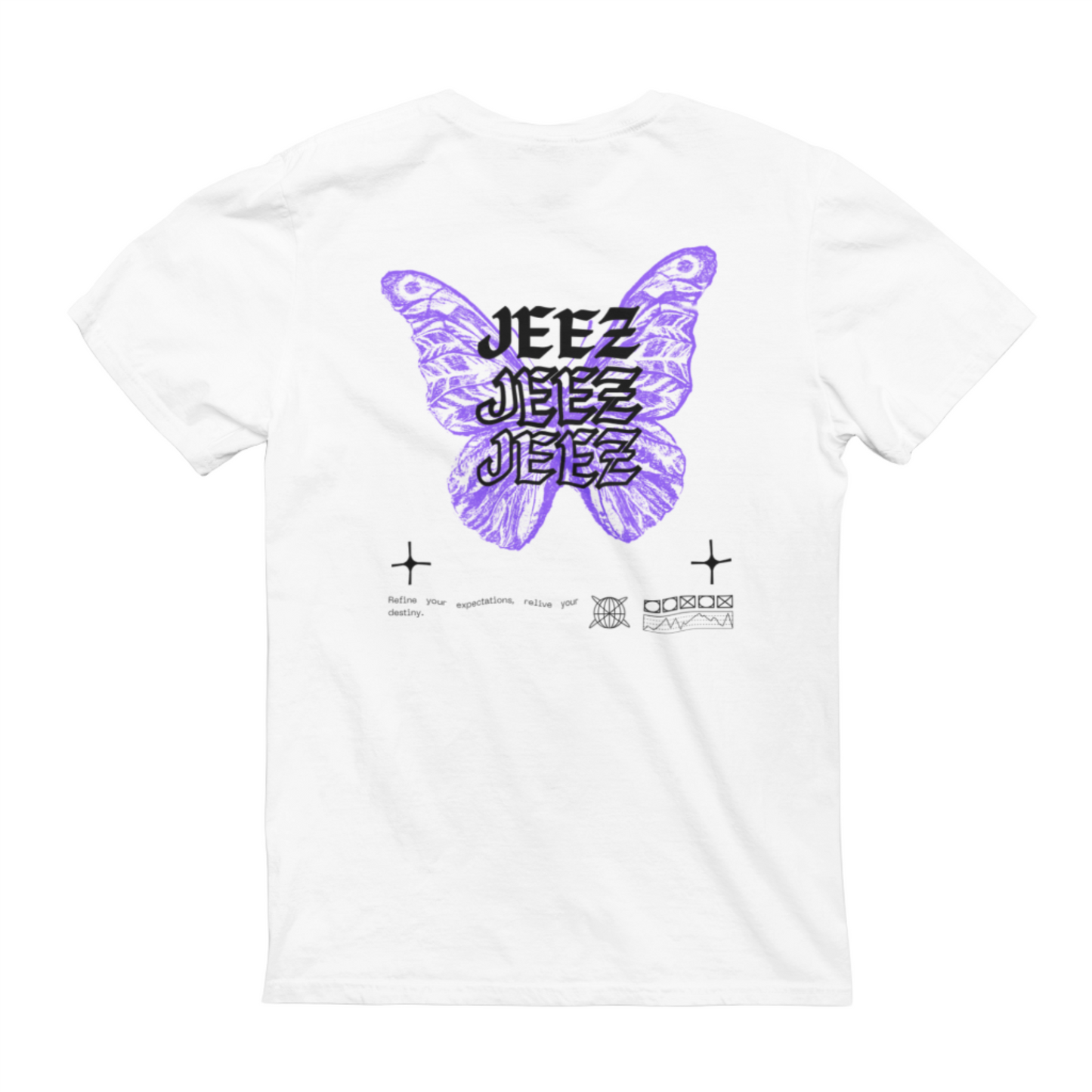 JEEZ Wear camiseta estampada con efecto mariposa