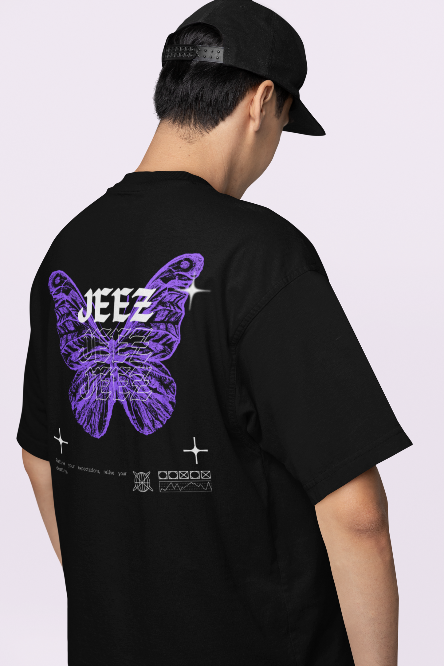 JEEZ Wear camiseta estampada con efecto mariposa